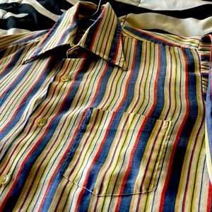 Vintage K-Mart brand hipster striped button-up shirt